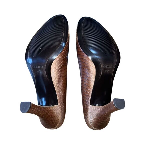 Nine West Easy Off Dark Brown/Natural Snake Pattern Round Toe Pumps Wmns 10 NEW - Picture 8 of 12